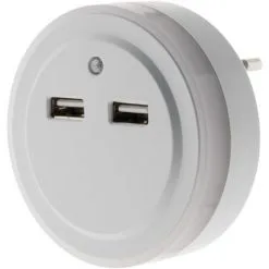 Veilleuse LED Automatique Avec 2 Ports USB - Otio 5 Veilleuse LED Automatique Avec 2 Ports USB - Otio -OTIO Soldes Boutique 15334762 3