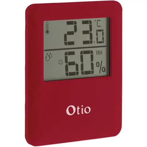 Thermomètre Hygromètre Magnétique Rouge - Otio 1 Thermomètre Hygromètre Magnétique Rouge - Otio