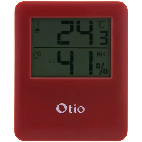 Thermomètre Hygromètre Magnétique Rouge - Otio 2 Thermomètre Hygromètre Magnétique Rouge - Otio – Image 2