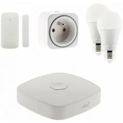 Pack De Démarrage Maison Connectée OtioHome (2 Ampoules + 1 Prise ECO + 1 Détect. D'ouverture + 1 Box)