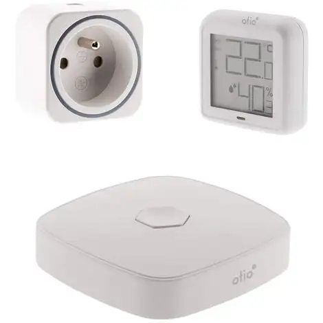 Pack Découverte OtioHome (1 Thermomètre Connecté, 1 Prise, 1 Box) 1 Pack Découverte OtioHome (1 Thermomètre Connecté, 1 Prise, 1 Box)