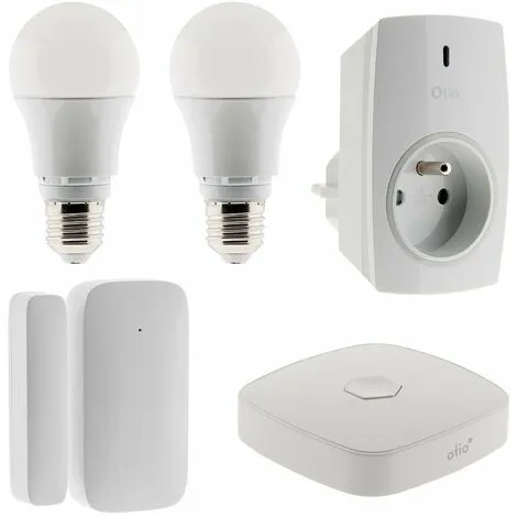Pack De Démarrage Maison Connectée OtioHome T1 (2 Ampoules + 1 Détecteur + 1 Prise + 1 Box ) -OTIO Soldes Boutique 27573272 1