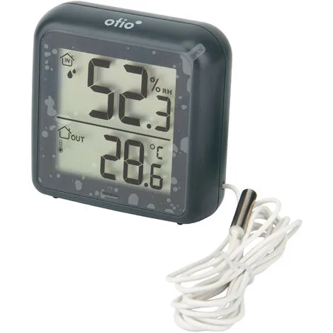Thermomètre ?hygromètre à Sonde De Température Filaire Gris Anthracite - Otio 3 Thermomètre ?hygromètre à Sonde De Température Filaire Gris Anthracite - Otio – Image 3