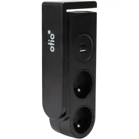 Bloc Multiprise Gekko Clipsable Avec Chargeurs USB Noir - OTIO 1 Bloc Multiprise Gekko Clipsable Avec Chargeurs USB Noir - OTIO