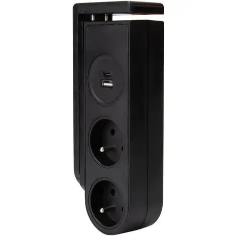 Bloc Multiprise Gekko Clipsable Avec Chargeurs USB Noir - OTIO 3 Bloc Multiprise Gekko Clipsable Avec Chargeurs USB Noir - OTIO – Image 3