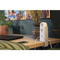 Bloc Multiprise Gekko Clipsable Avec Chargeurs USB Blanc - OTIO -OTIO Soldes Boutique 63556856 5