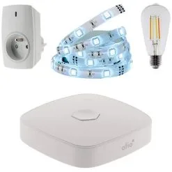 Pack Noël Connecté OtioHome (1 Ruban LED, 1 Prise Connectée, 1 Ampoule Wifi Déco, 1 Box)
