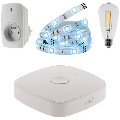 Pack Noël Connecté OtioHome (1 Ruban LED, 1 Prise Connectée, 1 Ampoule Wifi Déco, 1 Box) -OTIO Soldes Boutique 70140250 1