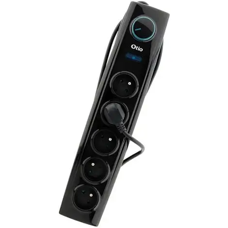 Bloc Multiprise Parafoudre 5 Prises Avec Interrupteur - Noir - Otio 2 Bloc Multiprise Parafoudre 5 Prises Avec Interrupteur - Noir - Otio – Image 2