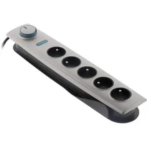 Bloc Multiprise Parafoudre 5 Prises Avec Interrupteur - Titanium - Otio 1 Bloc Multiprise Parafoudre 5 Prises Avec Interrupteur - Titanium - Otio