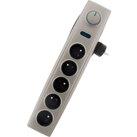 Bloc Multiprise Parafoudre 5 Prises Avec Interrupteur - Titanium - Otio 2 Bloc Multiprise Parafoudre 5 Prises Avec Interrupteur - Titanium - Otio – Image 2
